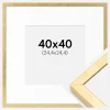 Ramme Ares Guld 40x40 cm - Passepartout Hvid 10x10 inches