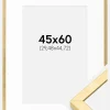 Ramme Ares Guld 45x60 cm - Passepartout Hvid 12x18 inches