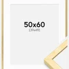Ramme Ares Guld 50x60 cm - Passepartout Hvid 40x50 cm