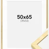 Ramme Ares Guld 50x65 cm - Passepartout Hvid 40x54 cm