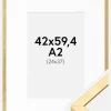 Ramme Ares Guld 42x59,4 cm - Passepartout Hvid 25x38 cm