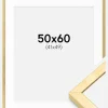 Ramme Ares Guld 50x60 cm - Passepartout Hvid 42x50 cm