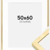 Ramme Ares Guld 50x60 cm - Passepartout Hvid 15x20 inches