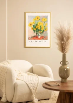 Ramme Ares Guld 45x60 cm - Passepartout Hvid B3 353x500 mm