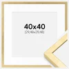 Ramme Ares Guld 40x40 cm - Passepartout Hvid 12x12 inches