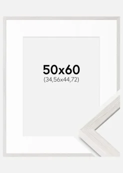 Ramme Ares Hvid Eg 50x60 cm - Passepartout Hvid 14x18 inches