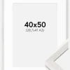 Ramme Ares Hvid Eg 40x50 cm - Passepartout Hvid 29,7x42 cm