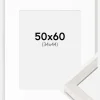 Ramme Ares hvid Eg 50x60 cm - Passepartout Hvid 35x45 cm