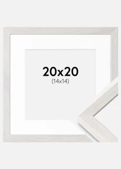 Ramme Ares Hvid Eg 20x20 cm - Passepartout Hvid 15x15 cm