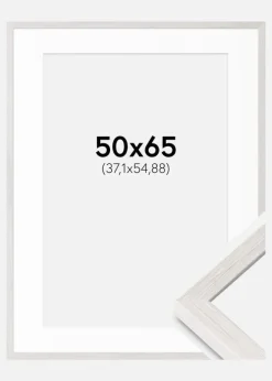 Ramme Ares Hvid Eg 50x65 cm - Passepartout Hvid 15x22 inches