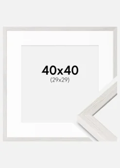 Ramme Ares Hvid Eg 40x40 cm - Passepartout Hvid 30x30 cm