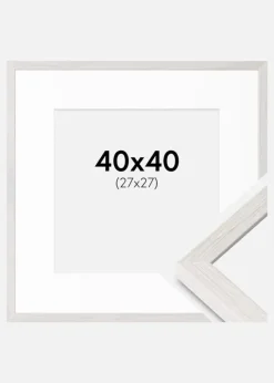 Ramme Ares Hvid Eg 40x40 cm - Passepartout Hvid 28x28 cm