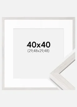 Ramme Ares Hvid Eg 40x40 cm - Passepartout Hvid 12x12 inches