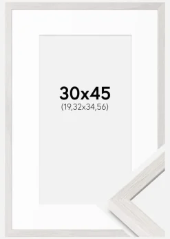 Ramme Ares Hvid Eg 30x45 cm - Passepartout Hvid 8x14 inches