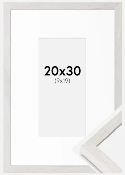 Ramme Ares Hvid Eg 20x30 cm - Passepartout Hvid 10x20 cm