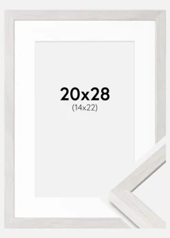 Ramme Ares Hvid Eg 20x28 cm - Passepartout Hvid 15x23 cm