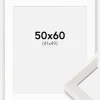 Ramme Ares Hvid Eg 50x60 cm - Passepartout Hvid 42x50 cm