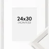 Ramme Ares Hvid Eg 24x30 cm - Passepartout Hvid 6x8 inches