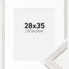 Ramme Ares Hvid Eg 28x35 cm - Passepartout Hvid 8x10 inches