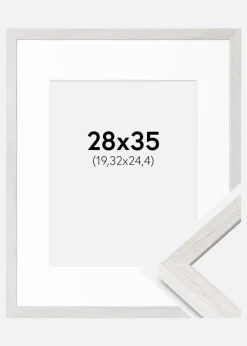 Ramme Ares Hvid Eg 28x35 cm - Passepartout Hvid 8x10 inches