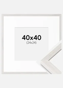 Ramme Ares Hvid Eg 40x40 cm - Passepartout Hvid 25x25 cm