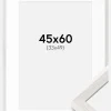 Ramme Ares Hvid Eg 45x60 cm - Passepartout Hvid 34x50 cm