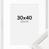 Ramme Ares Hvid Eg 30x40 cm - Passepartout Hvid 21x30 cm