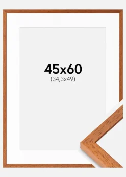 Ramme Ares Kirsebær 45x60 cm - Passepartout Hvid B3 353x500 mm