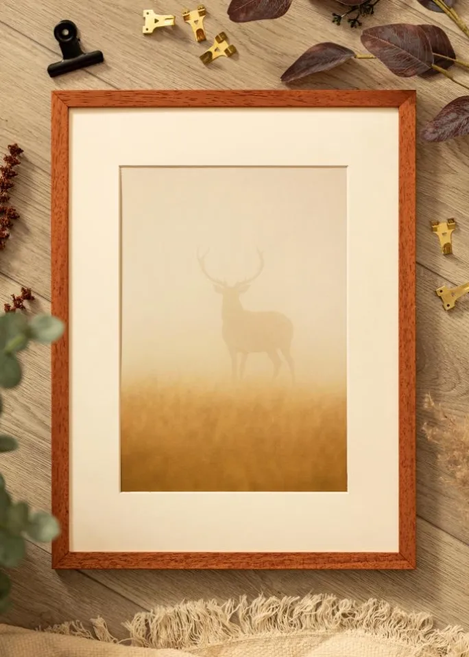 Ramme Ares Kirsebær 40x50 cm - Passepartout Hvid 11x15 inches