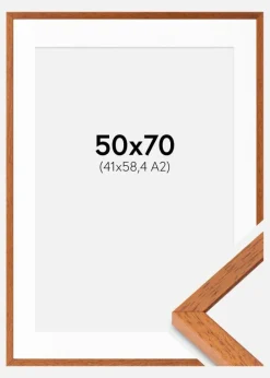 Ramme Ares Kirsebær 50x70 cm - Passepartout Hvid 42x59,4 cm