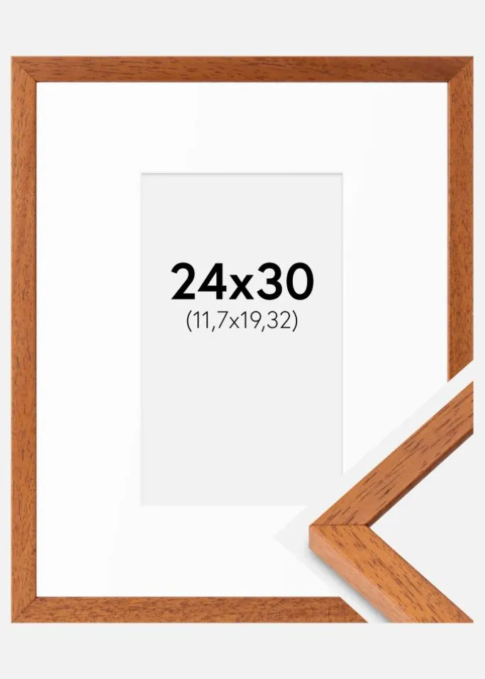 Ramme Ares Kirsebær 24x30 cm - Passepartout Hvid 5x8 inches