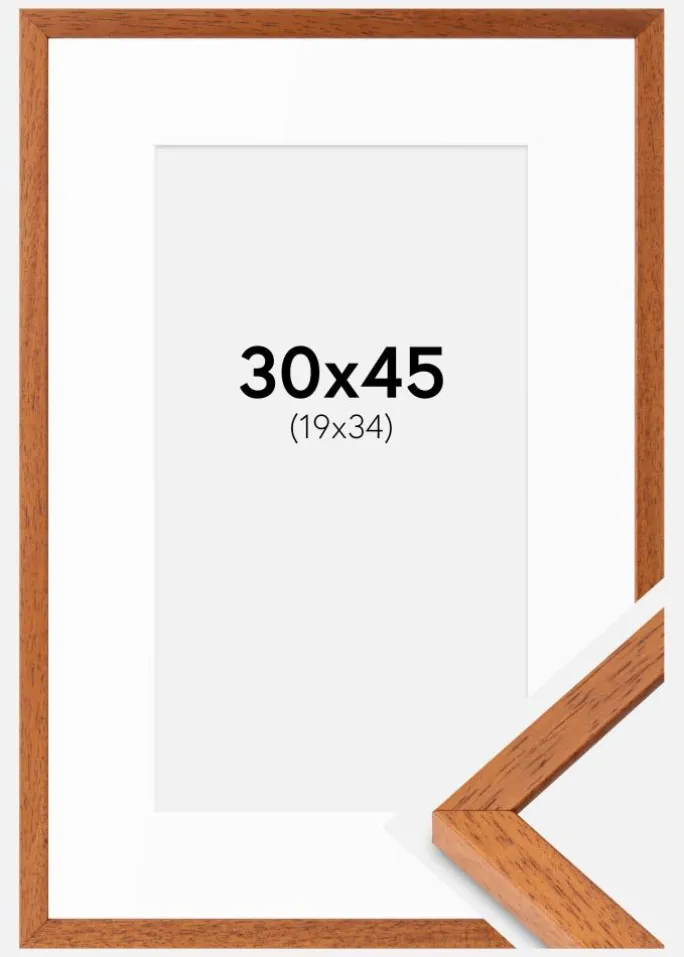 Ramme Ares Kirsebær 30x45 cm - Passepartout Hvid 20x35 cm