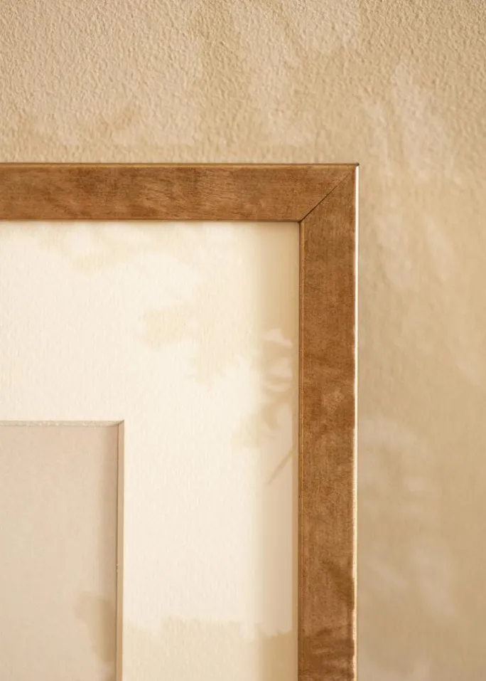 Ramme Ares Messing 50x60 cm - Passepartout Hvid 42x50 cm