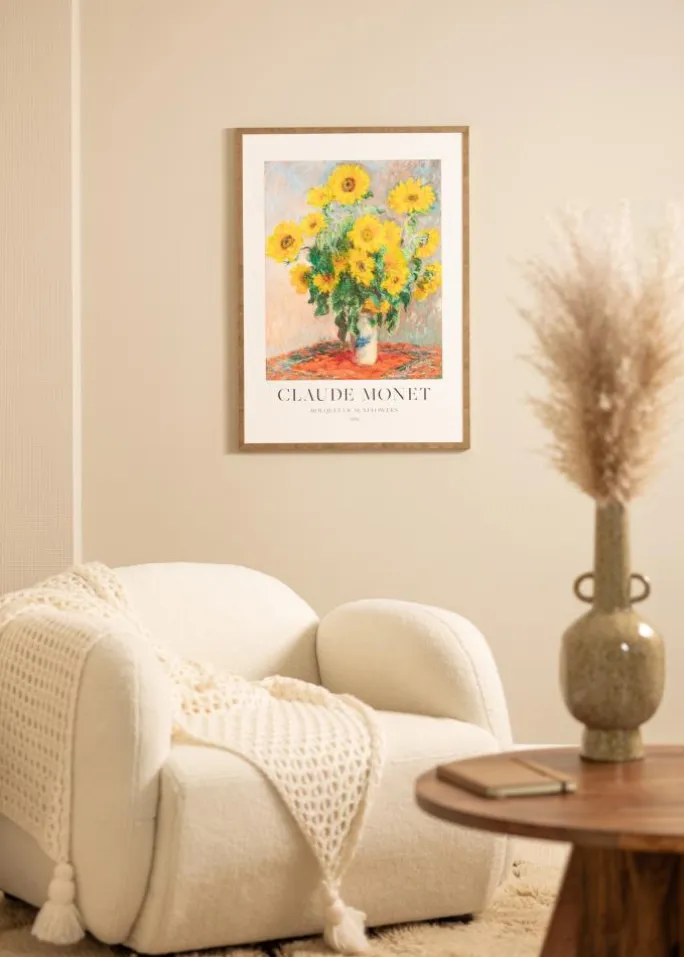 Ramme Ares Messing 45x60 cm - Passepartout Hvid 32x45 cm