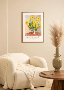 Ramme Ares Messing 50x50 cm - Passepartout Hvid 39x39 cm