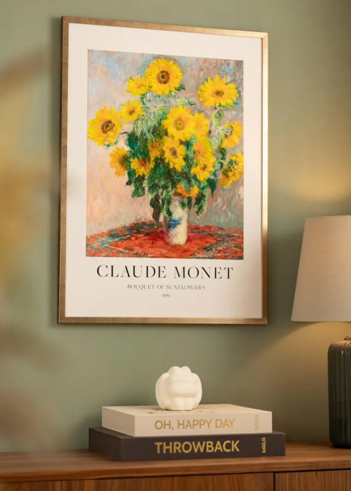 Ramme Ares Messing 30x40 cm - Passepartout Hvid 21x29,7 cm