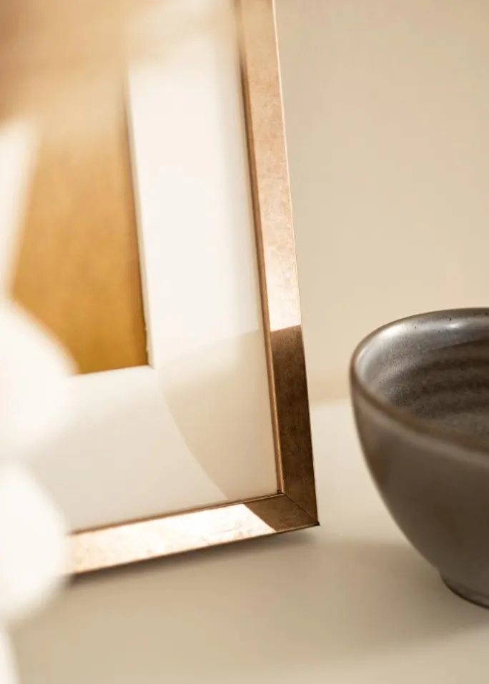 Ramme Ares Messing 50x65 cm - Passepartout Hvid 15x22 inches