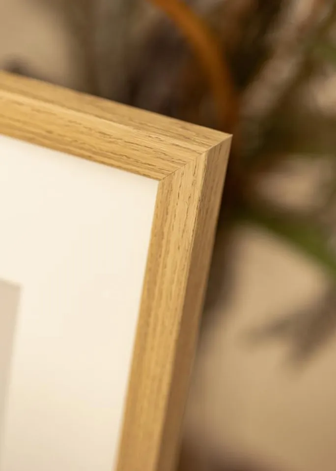 Ramme Ares Naturlig eg 50x60 cm - Passepartout Hvid 37x46 cm