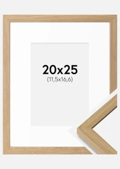 Ramme Ares Naturlig eg 20x25 cm - Passepartout Hvid B6 125x176 mm