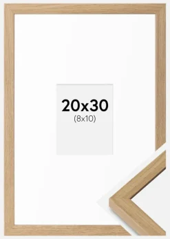 Ramme Ares Naturlig Eg 20x30 cm - Passepartout Hvid 9x11 cm