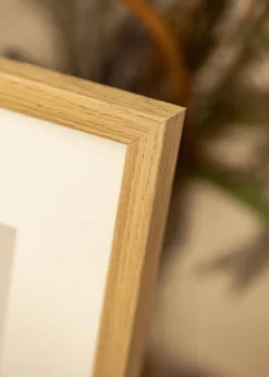 Ramme Ares Naturlig eg 40x40 cm - Passepartout Hvid 31x31 cm