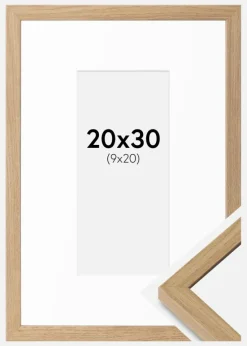 Ramme Ares Naturlig Eg 20x30 cm - Passepartout Hvid 10x21 cm