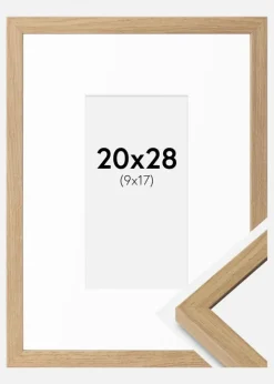 Ramme Ares Naturlig eg 20x28 cm - Passepartout Hvid 10x18 cm