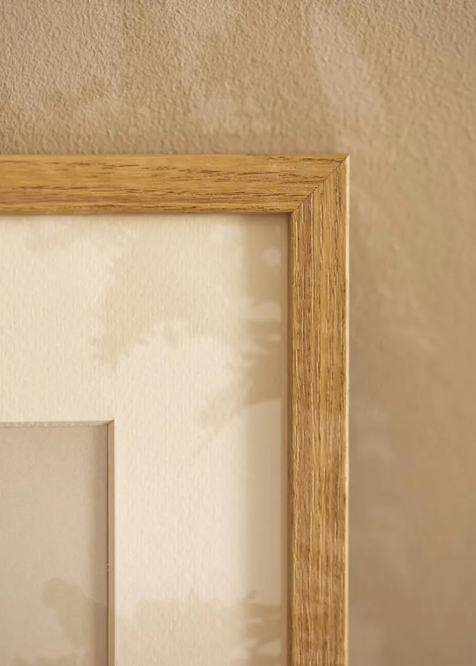 Ramme Ares Naturlig Eg 40x50 cm - Passepartout Hvid 12x15 inches