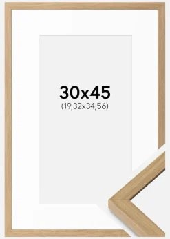 Ramme Ares Naturlig Eg 30x45 cm - Passepartout Hvid 8x14 inches