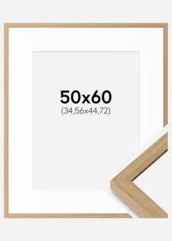 Ramme Ares Naturlig Eg 50x60 cm - Passepartout Hvid 14x18 inches