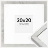 Ramme Ares Sølv 20x20 cm - Passepartout Hvid 4x4 inches