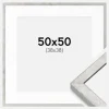 Ramme Ares Sølv 50x50 cm - Passepartout Hvid 39x39 cm