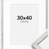 Ramme Ares Sølv 30x40 cm - Passepartout Hvid 21x30 cm