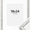 Ramme Ares Sølv 18x24 cm - Passepartout Hvid 13x17 cm